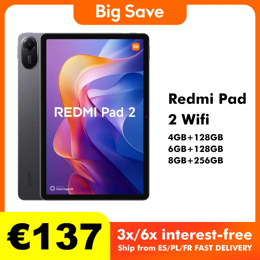 Xiaomi Redmi Pad 2 4GB/128GB 6GB/128GB 8GB/256GB 9000mAh Battery 11" 2.5K WiFi Global Version Tablet PC