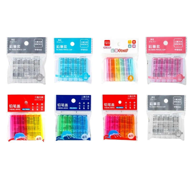 OFBK 18PCS Clear Plastic Pencil Caps Transparent Pencil Tops Pencil Protective Lids
