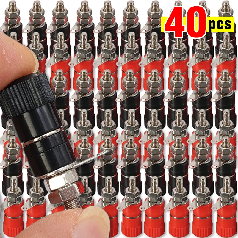 10-40Pcs JS-910B Terminal Binding Posts 4mm Banana Plug Socket Mounter Speaker Audio Amplifier Adapter Terminal Wire Connectors