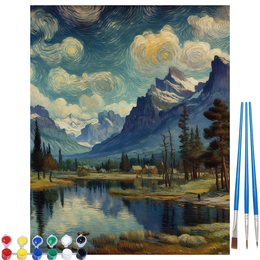 Paint by Numbers for Adult, Paint by Numbers Kit for Adults Beginners, DIY Acrylic Paint on Canvas for Home Wall Art Decor 16x2