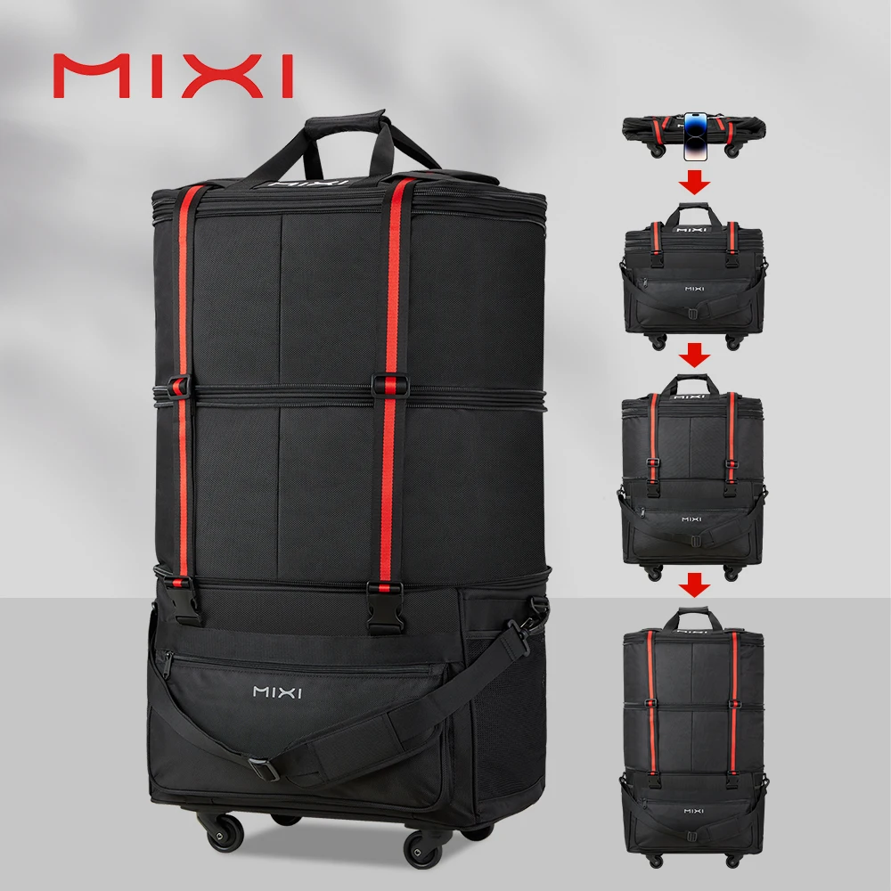 Mixi Expandable Large Capacity Foldable Travel Bag With Rolling Wheels Luggage Bag Duffel Bag M3015