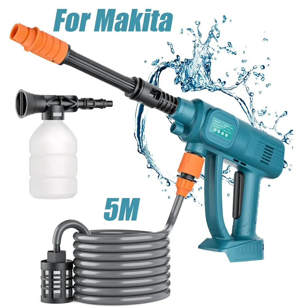 Wireless High Pressure Car Wash Washer Gun For Makita 18V Battery Car Washing Machine Adjustable Long For Home Car Cleaning Tool