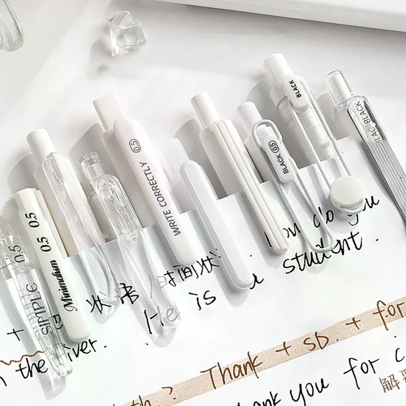5Pcs Simplicity Fashion Gel Pen Set Solid Color Cute Quick Drying Neutral Pens Lovely Student Stationery School Office Supplies