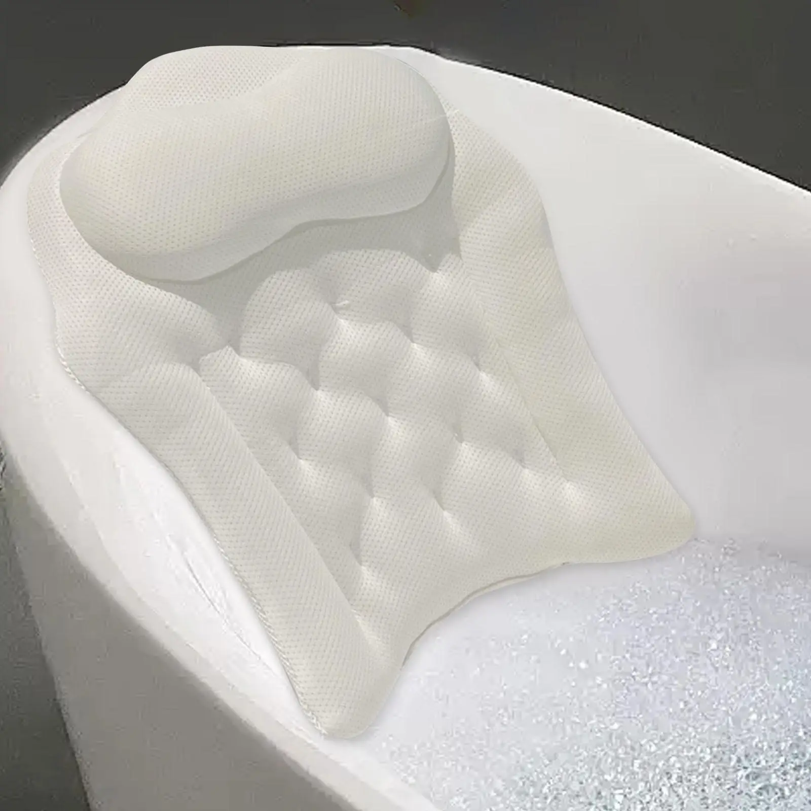 Bath Pillow Soft Thickened Lightweight Bathtub Pillow Strong Suction Cups for Bathroom Bathtub SPA Household Soaking Tub