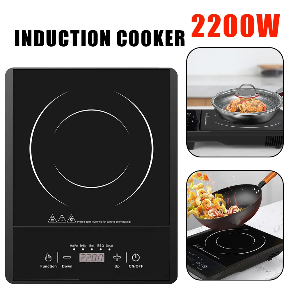 2200W Electric Induction portable Induction Cooktop English Keypad Panel With 5 preset programs with adjustable power settin