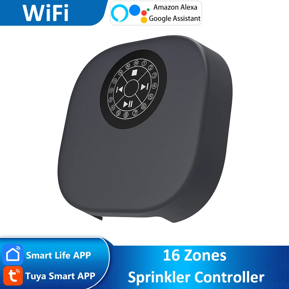 Tuya Smart Home 16 Zone Wifi Watering Timer Irrigation Sprinkler Controller Remote Access Weather Aware Timer Valve Alexa Google