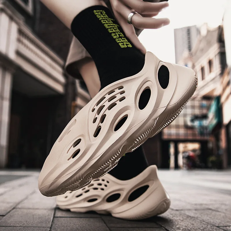 Hot Sale Of The Season Men's Coconut Hole Sandals Lightweight Slippers Teenage Beach Shoes Korean Trendy Personality Slip-On...