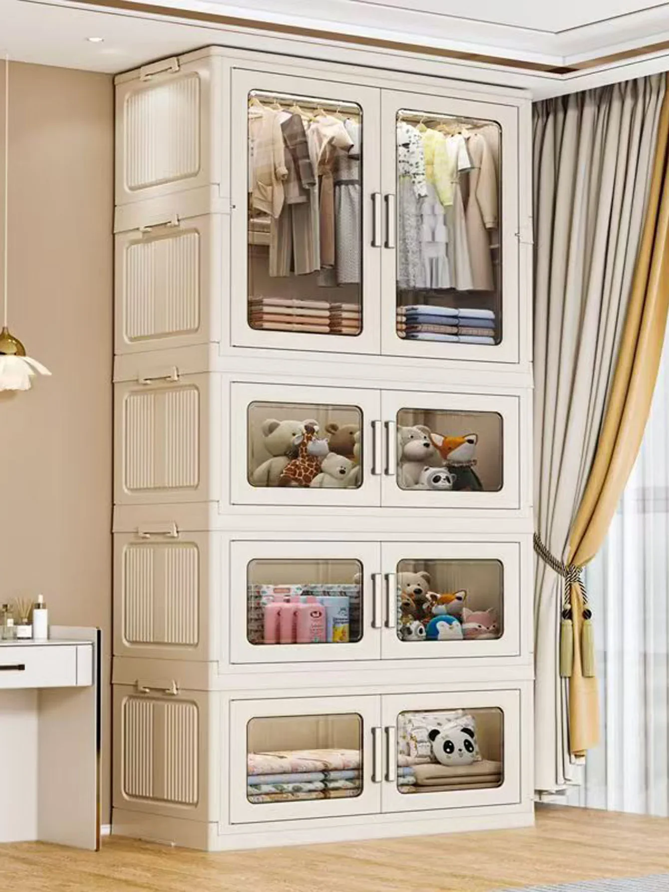 Folding Storage Cabinet Multi-Scene Closet Organizer Home Organization Solution for Efficient Space Management