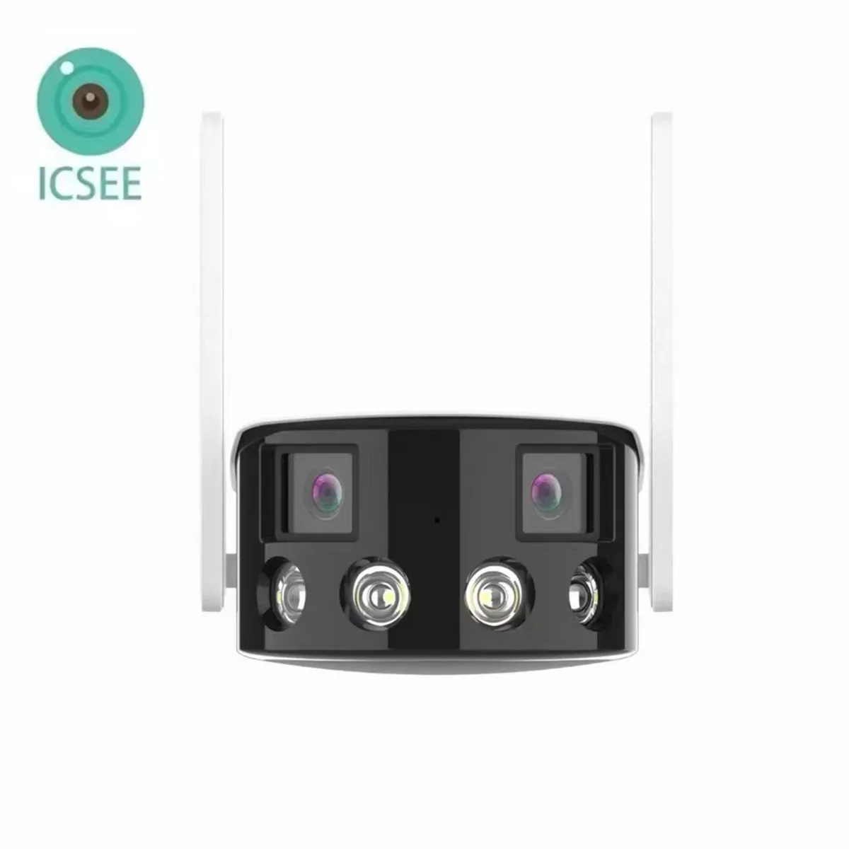 iCsee APP 180 Degree Panoramic View 4MP 2K UHD Dual Lens IP Camera Full Color AI Humanoid Support Onvif NVR H.265 CCTV Monitor
