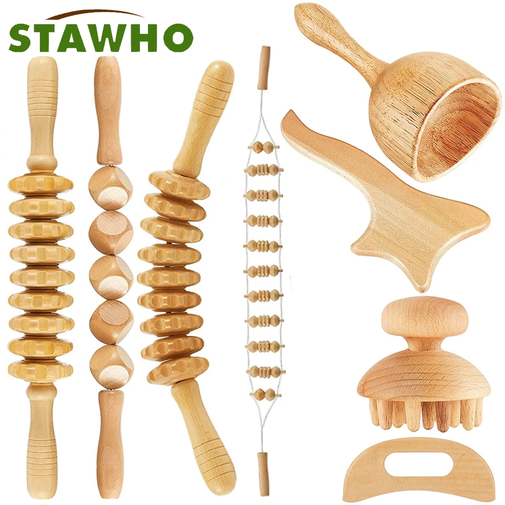 1Pcs Wood Therapy Massage Tools,Wooden Therapy Tools for Body Muscle Pain Relief,Body Sculpting Tools,Fascia Massage