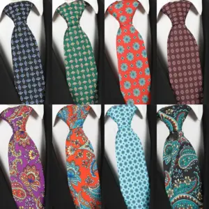 Lurury 8CM Mens Necktie Print Patterns Classic Ties For Man Groom Handfeel Polyester Floral Dot Business Wedding Accessories