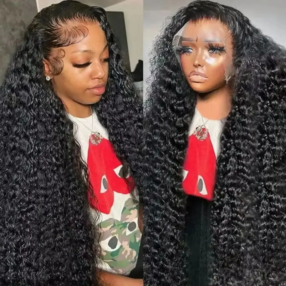 200 Density 40 Inch 13x6 Deep Wave Hd Lace Frontal Wigs Human Hair curly wigs Water Wave 13x4 Lace Front Wig For Black Women Wig