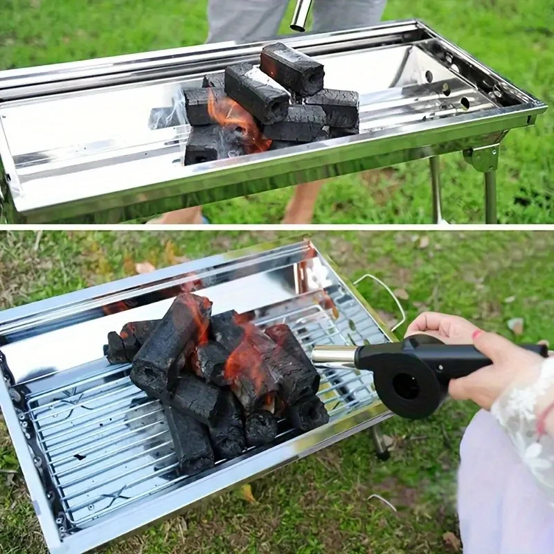 1pc Portable Manual Barbecue Fan - 9.8 Inches Long, Easy-to-use Outdoor Cooking Ignition Tool and Stove Accessories