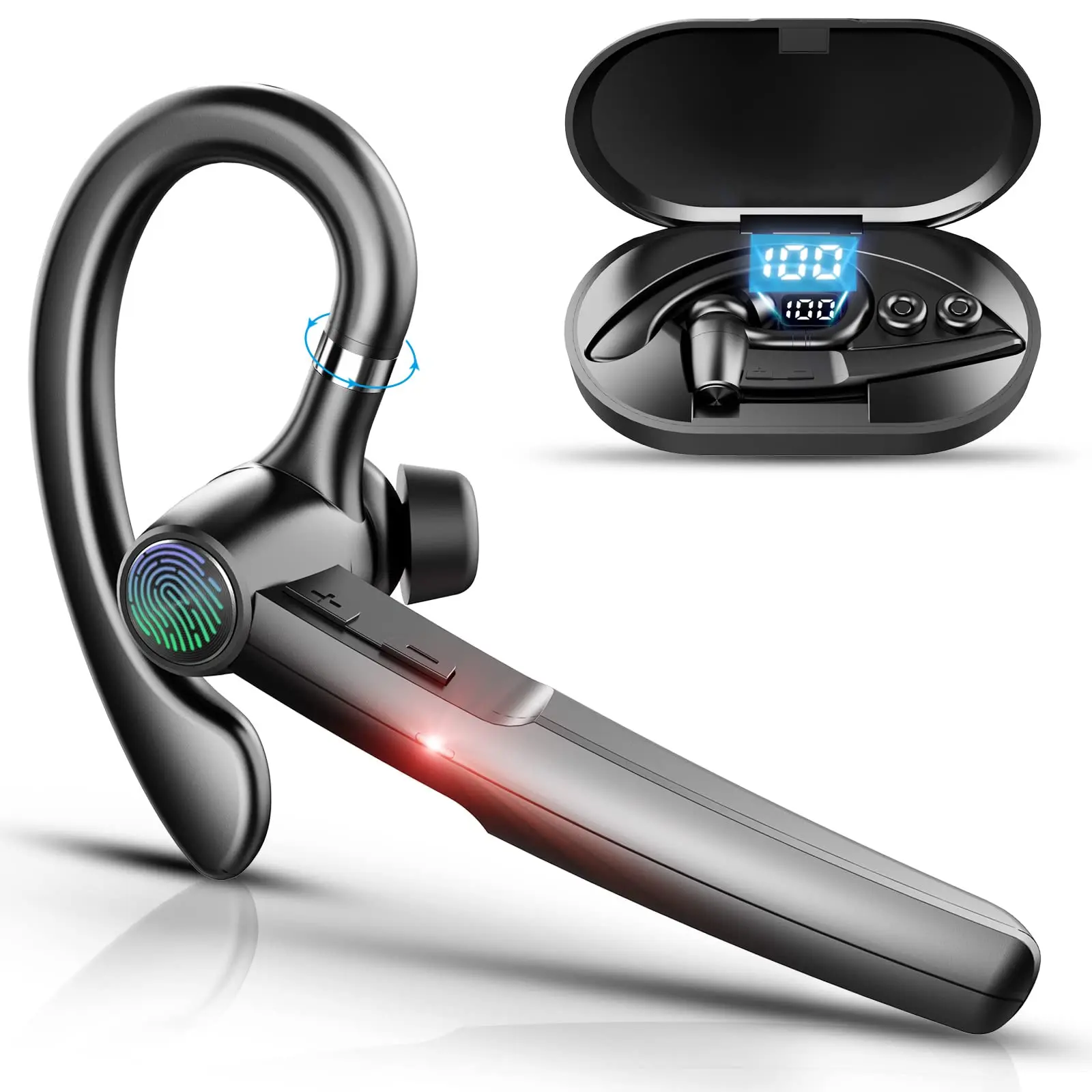 Wireless Headphones With Microphone Bluetooth Headset Earphones Noise Cancelling Earpiece Handsfree Earphones for Driver Office