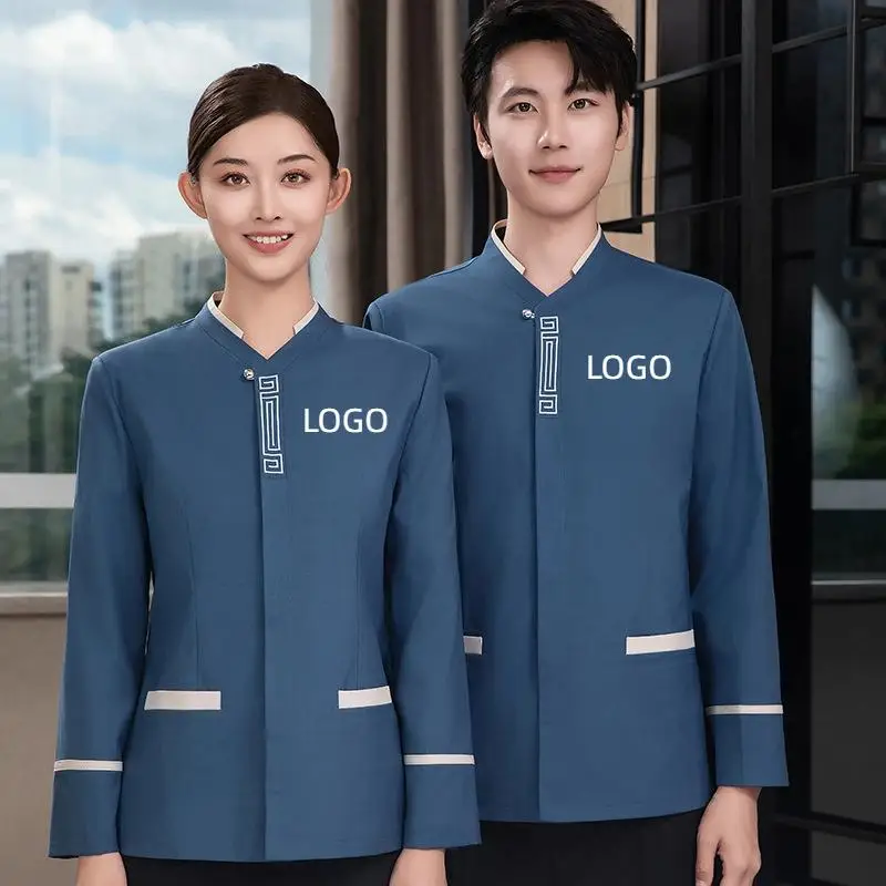 Cleaning Work Clothes Long Sleeves Hotel Rooms Housekeeping Aunties Logistics Property Management Uniforms Printed Logos