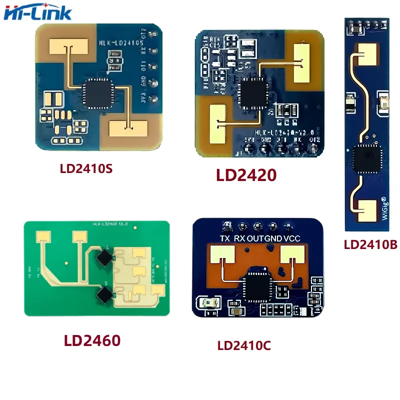 Hi-link New 24G Human Presence Radar Module Kit LD2410 Respiration and Heartbeat Monitoring Non-contact Induction Smart Sensor