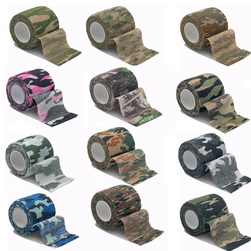 1 Roll 5*450cm Disposable Self-adhesive Flex Elastic Camouflage Bandage Tattoo Handle Grip Tube Wrap Elbow Stick Motion Tape