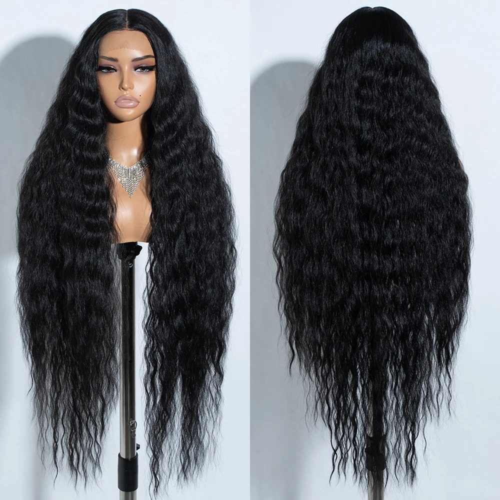 Synthetic Cosplay Lace Wigs For Black Women Long Curly Hair 42 Inch Cosplay Blonde Ombre Lace Front Wig Synthetic Lace Wig