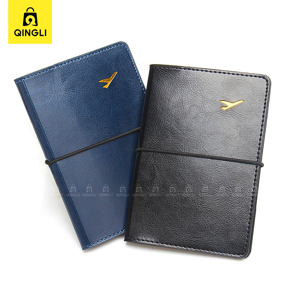 Quality Soft Leather Passport Cover Ultra-thin Passport Wallet Unisex Travel Accessories Elastic Rope Anti-lost Passport Holder