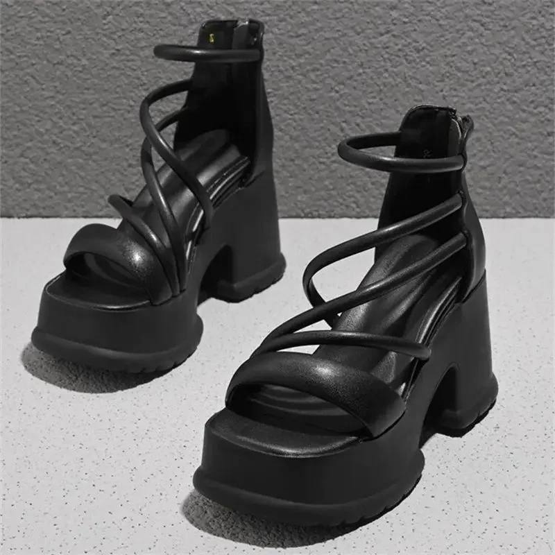 2024 Summer Open Toe Women Sandals Fashion Comfort Platform Thick Heel Ladies Outdoor Street Style Sandalias