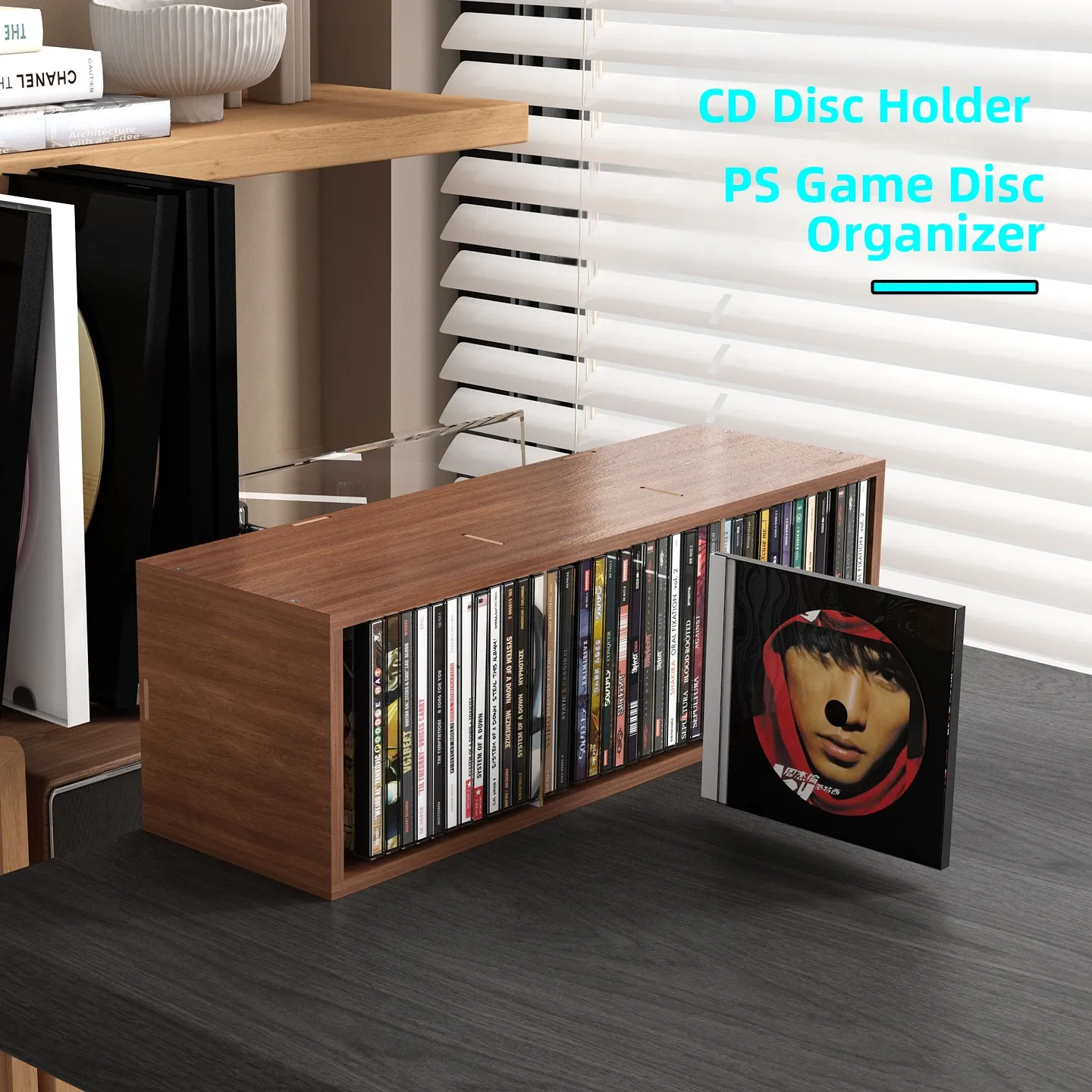Bla Vinyl Record Storage Ra Disc elf PS45PS5 Game Disc Organizer Honey Can Do Brand from Mainland China Jiangsu Prov...