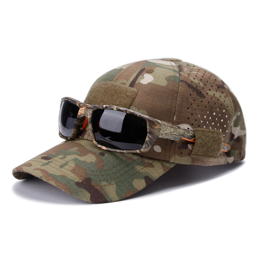 New Men Camouflage Baseball Cap Breathable Sunscreen Hat Outdoor Sports Hunting Hiking Camping Beach Fishing Sun Hat