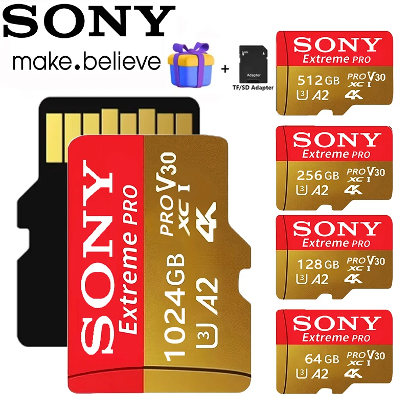 SONY Memory Card 1TB 512GB Micro SD Cards High Speed 64GB 128GB 256GB MicroSD C10 TF Flash Card for Xiaomi Monitoring Camera