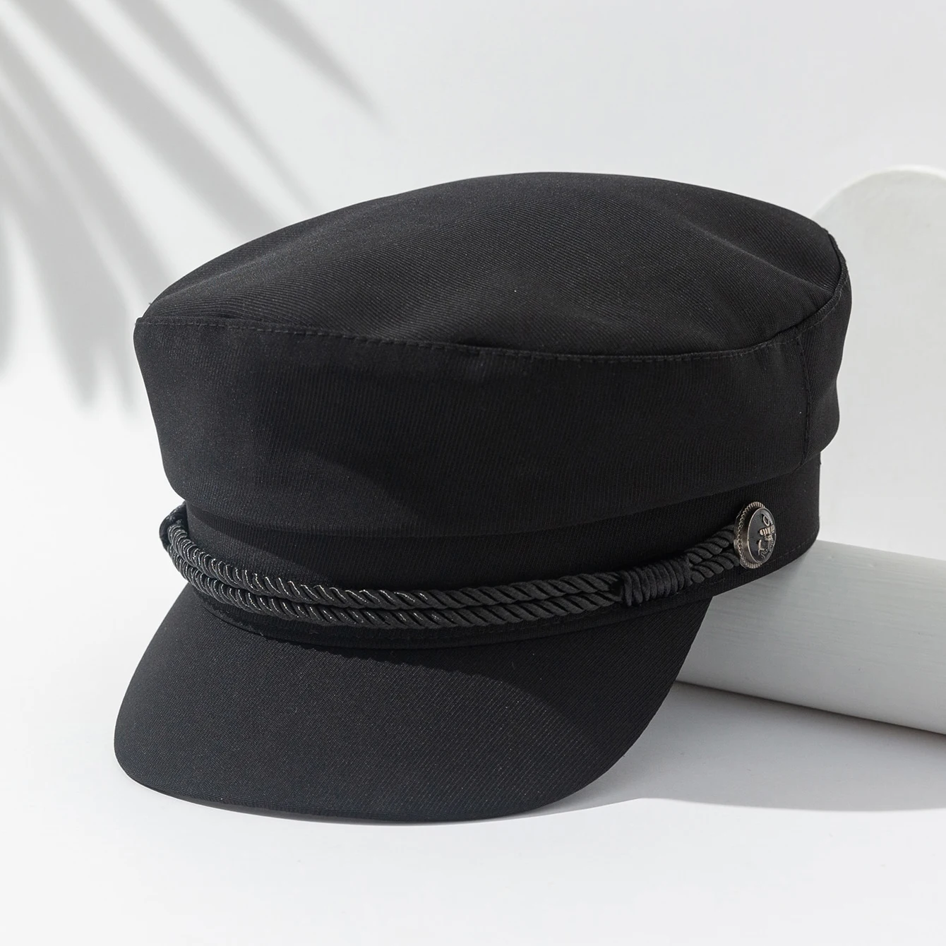 Simple double rope braid flat top beret Korean version of spring and autumn simple fashion all the newspaper boy hat