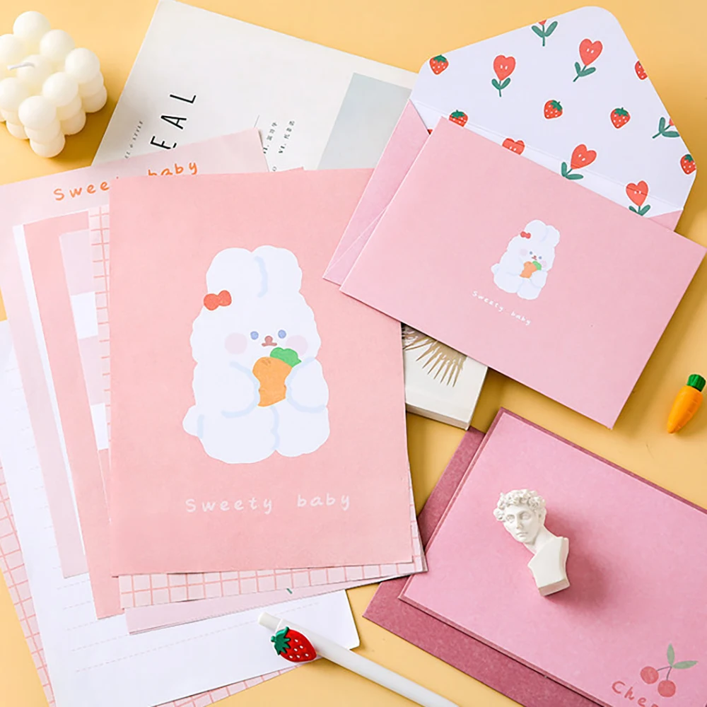 Cute Animal Series Envelope Letter Set, High Beauty Letter Writing, Handwritten Simple Letter Writing, Creative Cartoon Gift Set