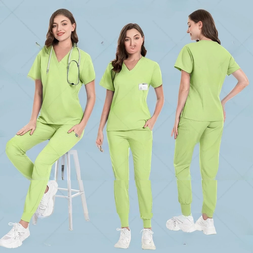 New Nurse Uniforms Women Men Casual Jogger Pants Set Pharmacy Work Clothes Medical Hospital Doctor Nursing Uniform High-end Suit