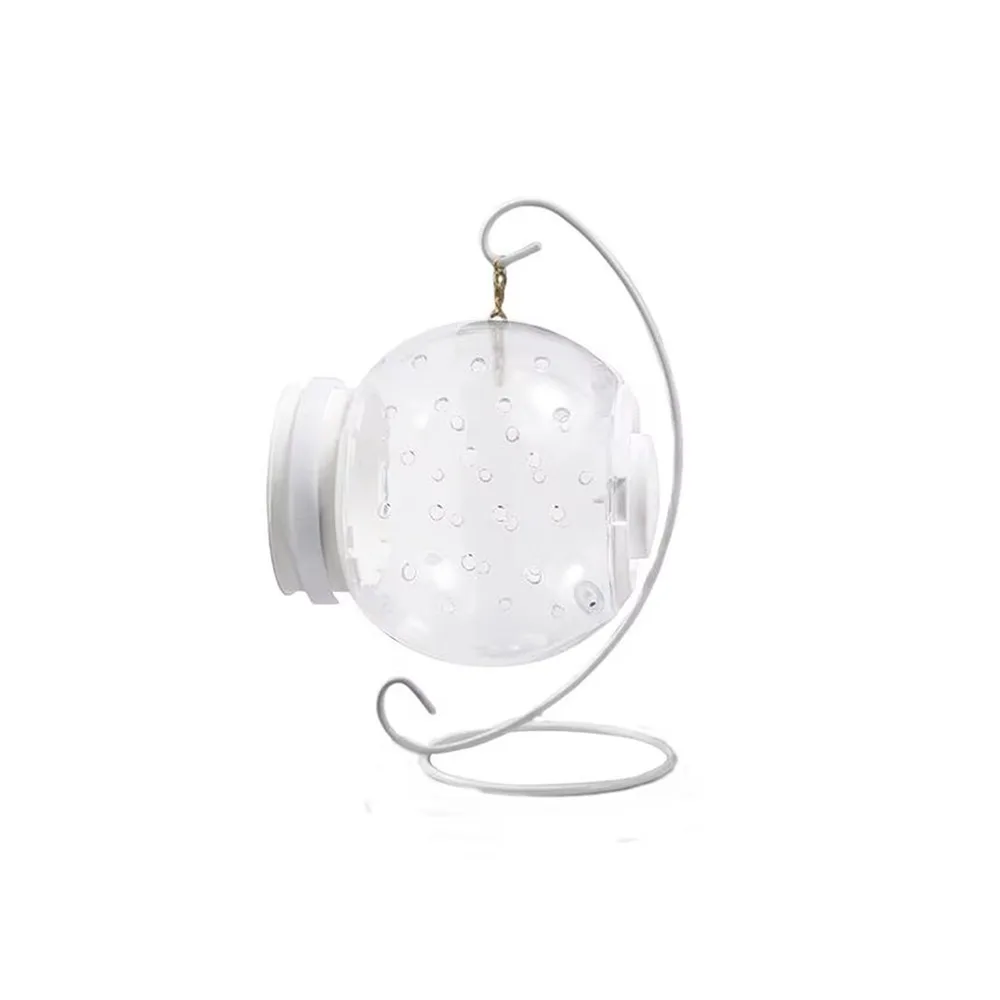 Round Clear View Bird Cage with Standing Hook Large Capacity Hang Birdcage with Metal Holder Ventilate Detachable