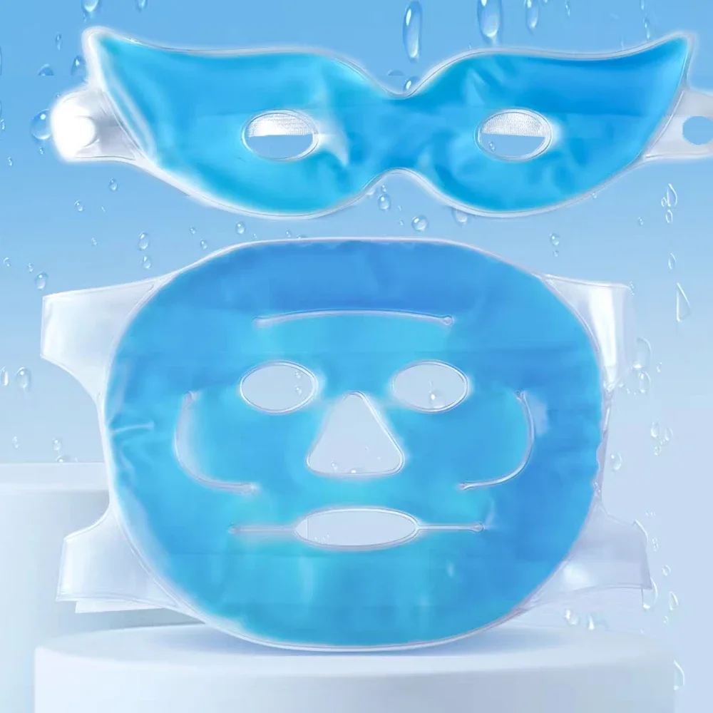 Face Cooling Mask Gel Eye Mask Ice Pack Cooling PVC Hot Cold Therapy Skin Care Tool Gel Face Mask Skin Firming Spa Sleep Mask