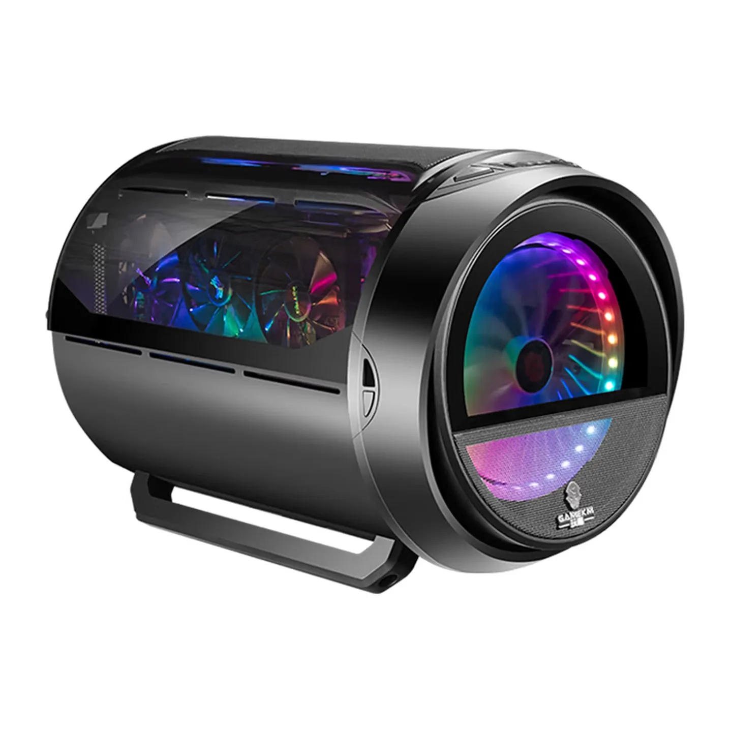 WJCOOLMAN Yuanqidan Circular side-opening desktop mini computer case compatible with 240 water cooling