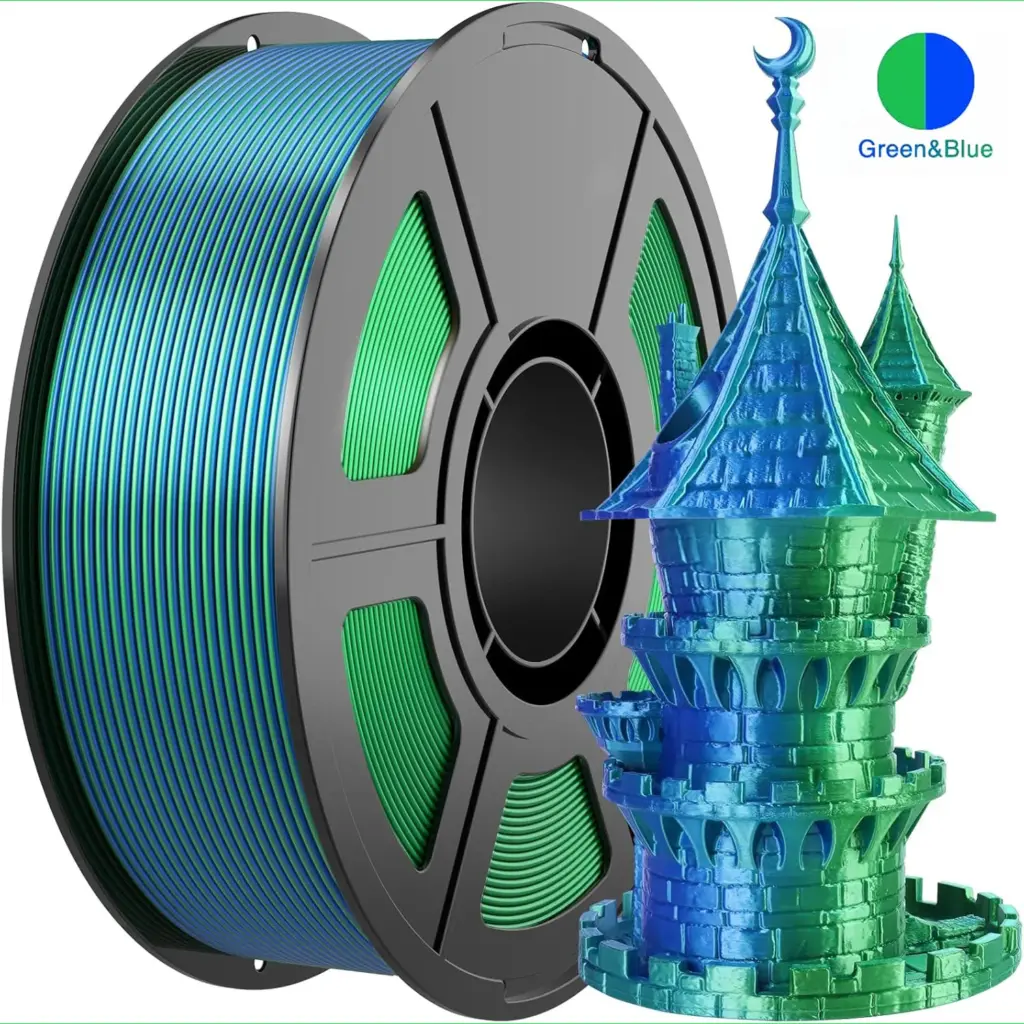 Multicolor 3D Printer Filament,Dual/Tri Color 1.75mm PLA Silk Shiny Printing Filament,250g(0.55lbs) Fit Most FDM 3D Printer