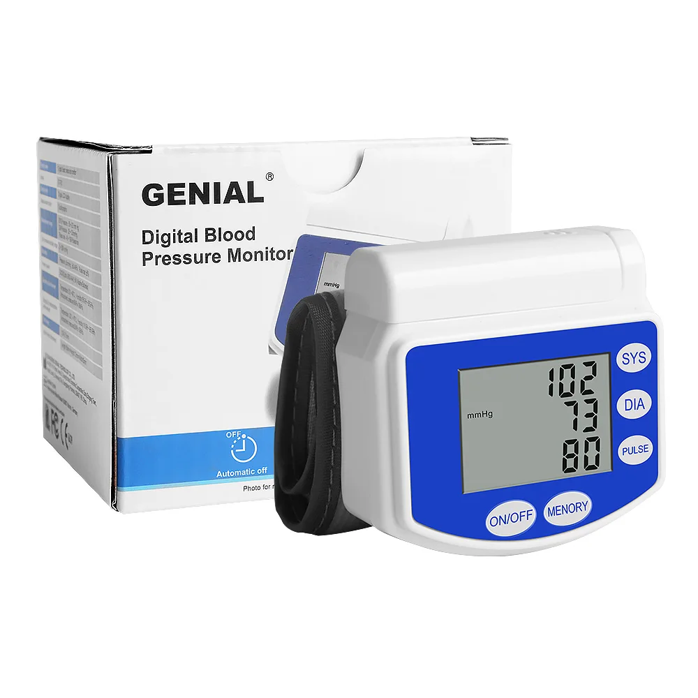 Blood Pressure Monitors for Home Use Rechargeable Wrist Digital BP Machine Cuff with LED Backlit Display, 2 Users with Carrying