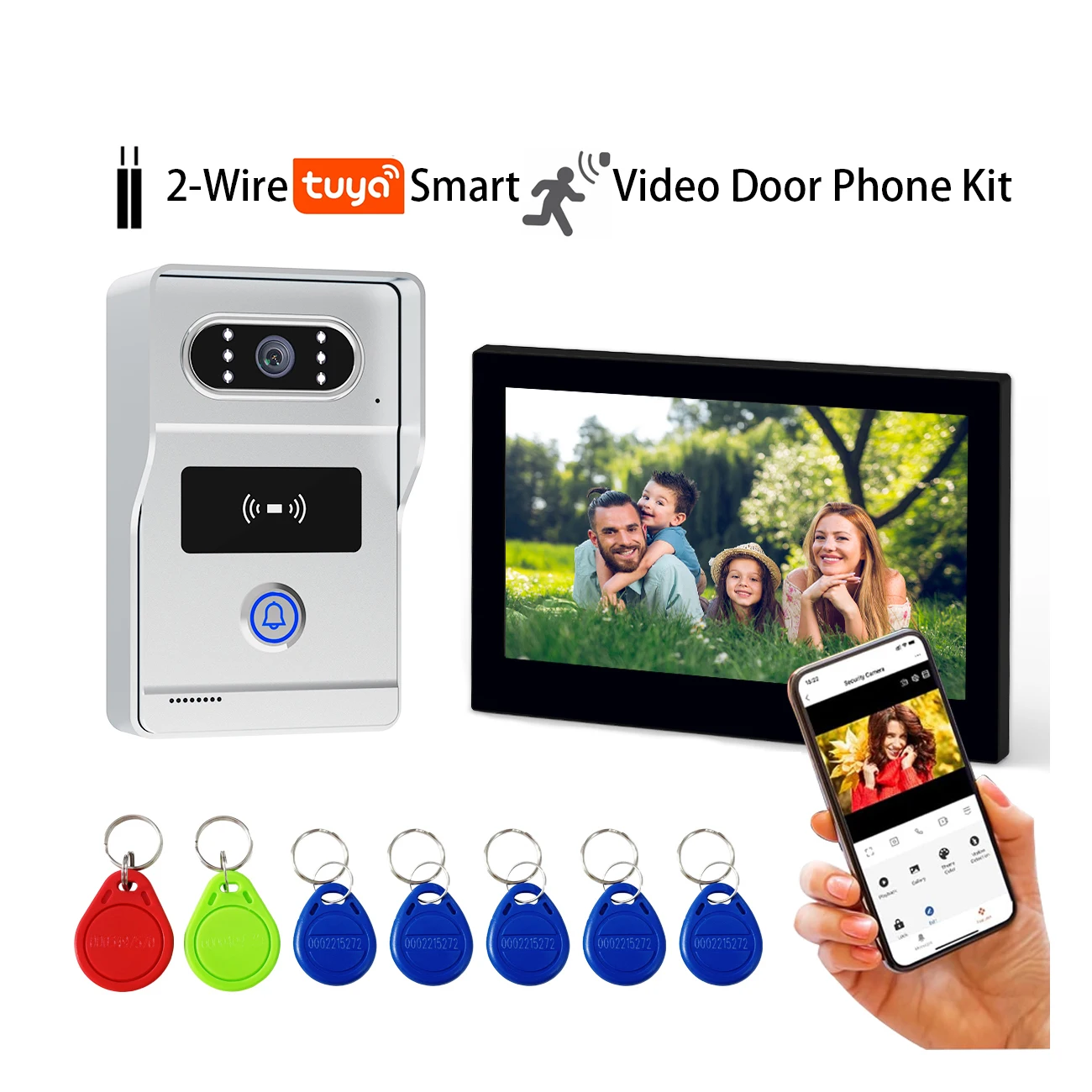 Tuya 7-Inch 1080p Video Intercom System with Night Vision Camera, Remote Unlock Support, Smart Home app Integration for Outdoor
