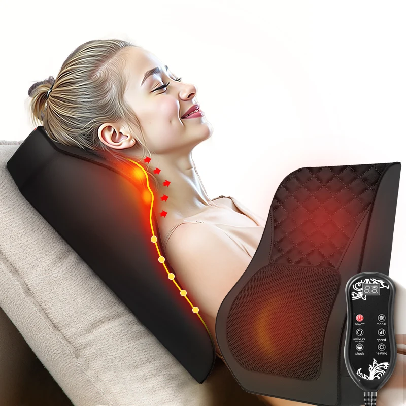 Neck Massager with Heat, 3D Kneading Massage Pillow for Neck and Back, Shoulder, for Stress Relax at Woman man Home Office