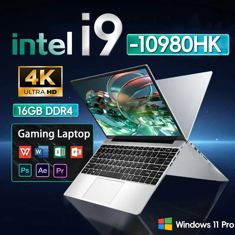 NEW Windows 11 Pro Intel core i9 10980hk 16GB RAM 1/2TB SSD Gaming laptops 1920*1080 Notebook computer Office notebook laptop
