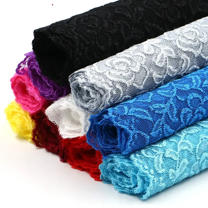 One Meter Hollow Out Floral Embroidered Elastic Lace Ribbon DIY Apparel Sewing Fabric Handmade Crafts Material Spandex Lace Tape