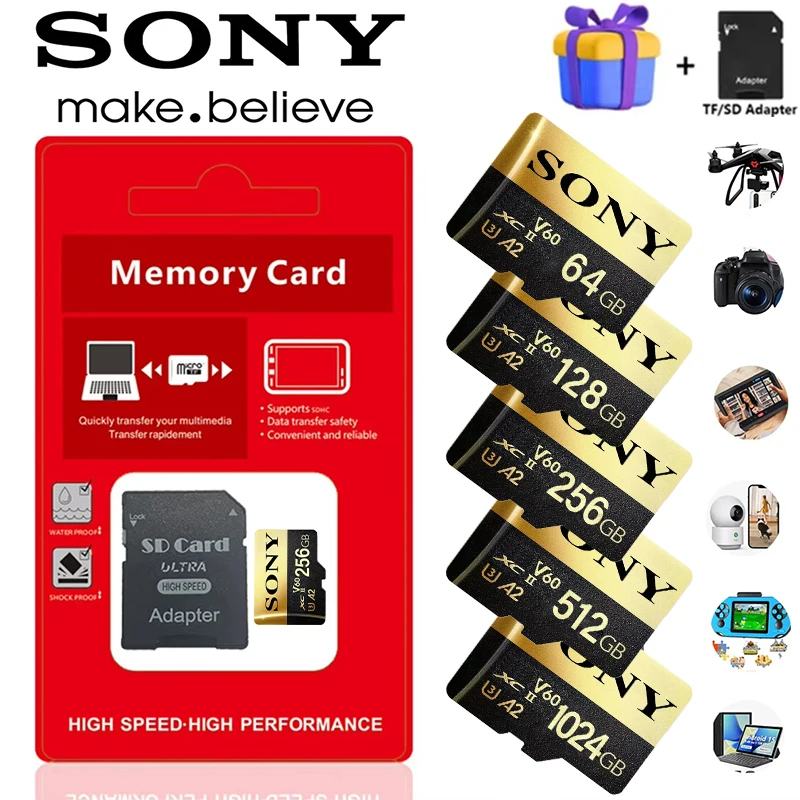 Sony 512GB 1TB Micro SD Card 128GB High Speed Memory Card 256GB V60 Mini SD Cards 512GB UHS-1 TF Flash Card For Nintendo Switch