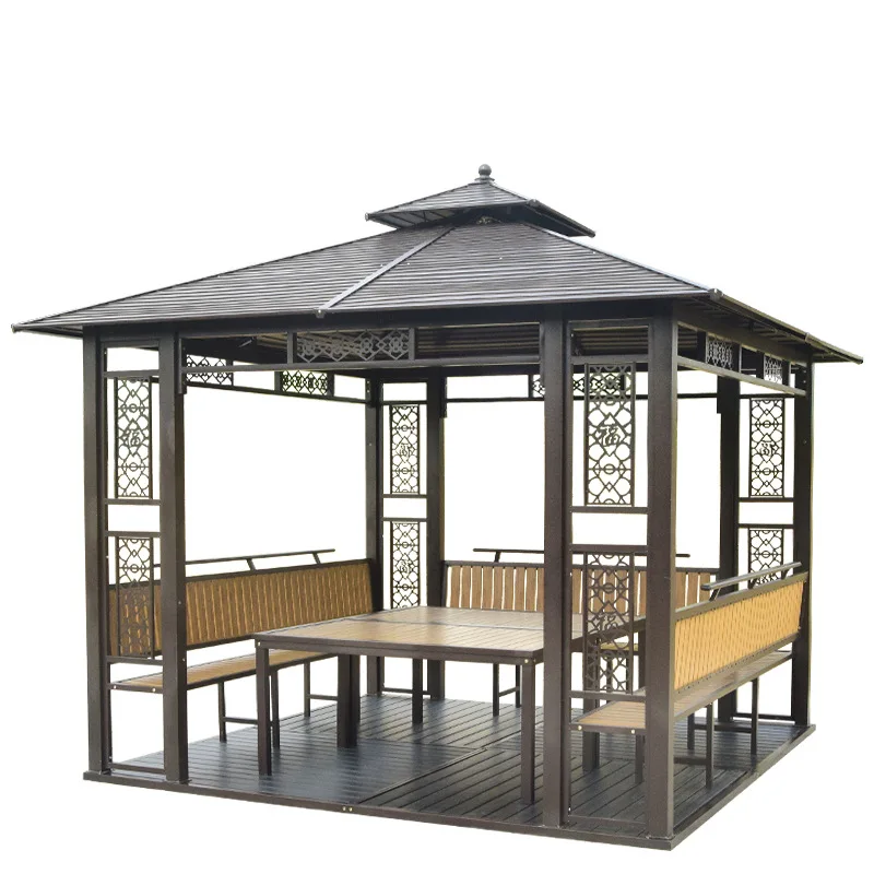 Customizable outdoor gazebo courtyard villa garden agritainment rural courtyard pavilion chalet four corner outdoor tea pavilion