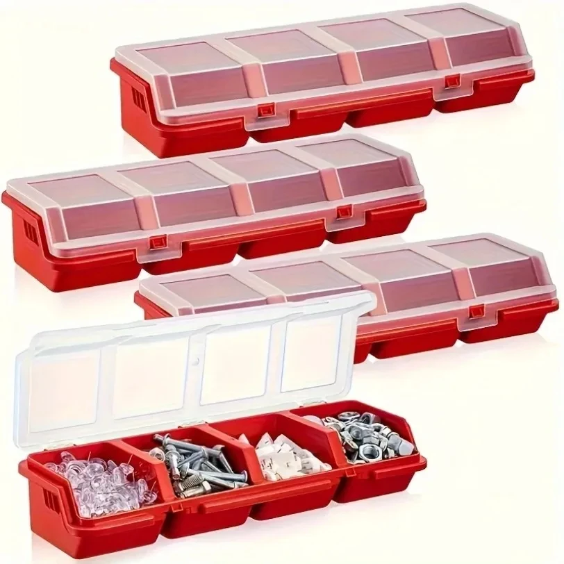 Multi-Compartment Organizer Box For Screws & Small Parts - Durable Plastic Hardware And Jewelry Storage Case Compact to store