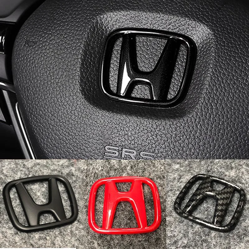 ABS Car Steering Wheel Emblem Sticker Accessories For Honda Civic FIT Accord Prelude CRV 5th City CRZ CRX Jazz HRV Pilot Odyssey
