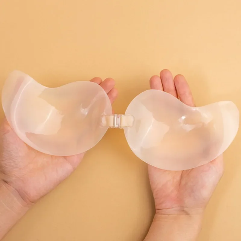 Reusable Silicone Nipple Covers Women Mango Shaped Self Adhesive Bra Strapless Push-Up Bralette Invisible Breast Petals Lingerie