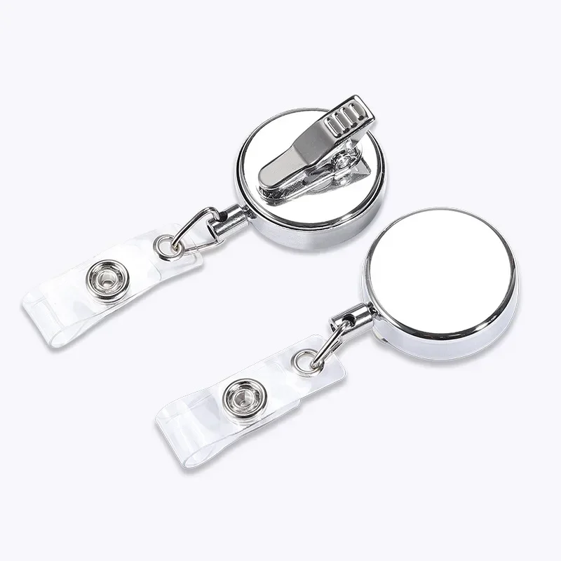 Fashionable Metal Shell Badge Reels 60cm Retractable Steel Wire Work Permit Card Holder Accessories