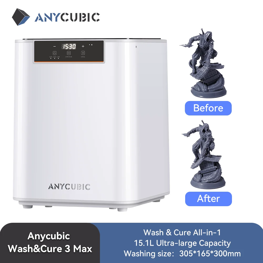 ANYCUBIC Wash&Cure 3 Max With 15.1L Ultra-large Capacity For Large Resin 3D Printer Wash & Cure All-in-1 Washing Curing Machine
