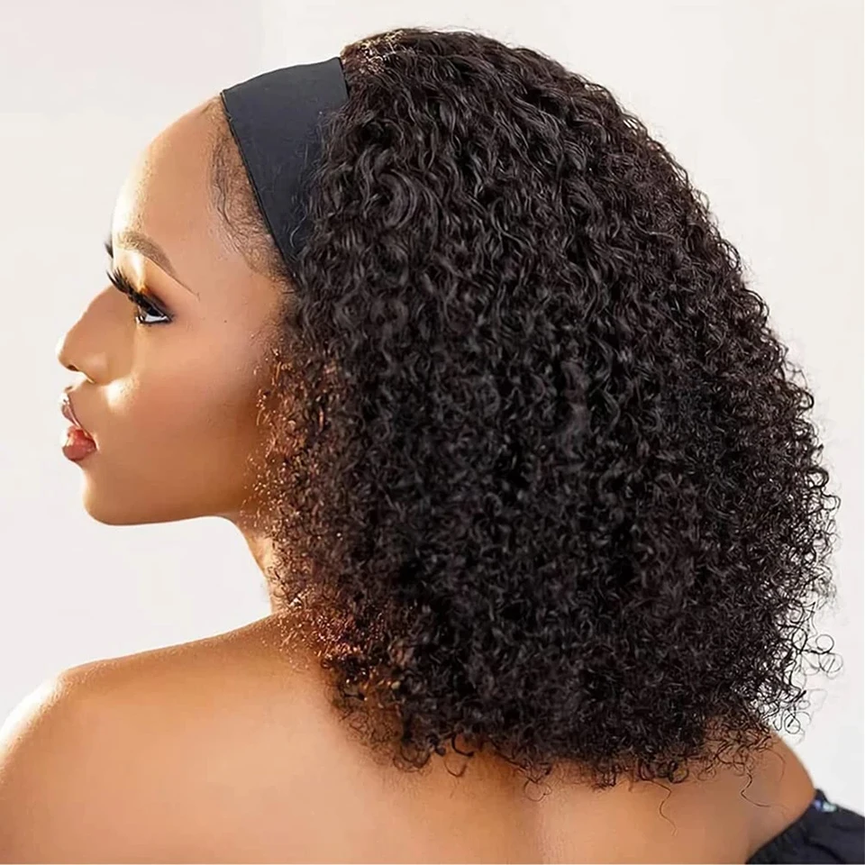 Jerry Curl Headband Wig Human Hair Short Glueless Wigs For Black Women Machine Made Remy Water Wave Bob Wigs Wholesale On Sale