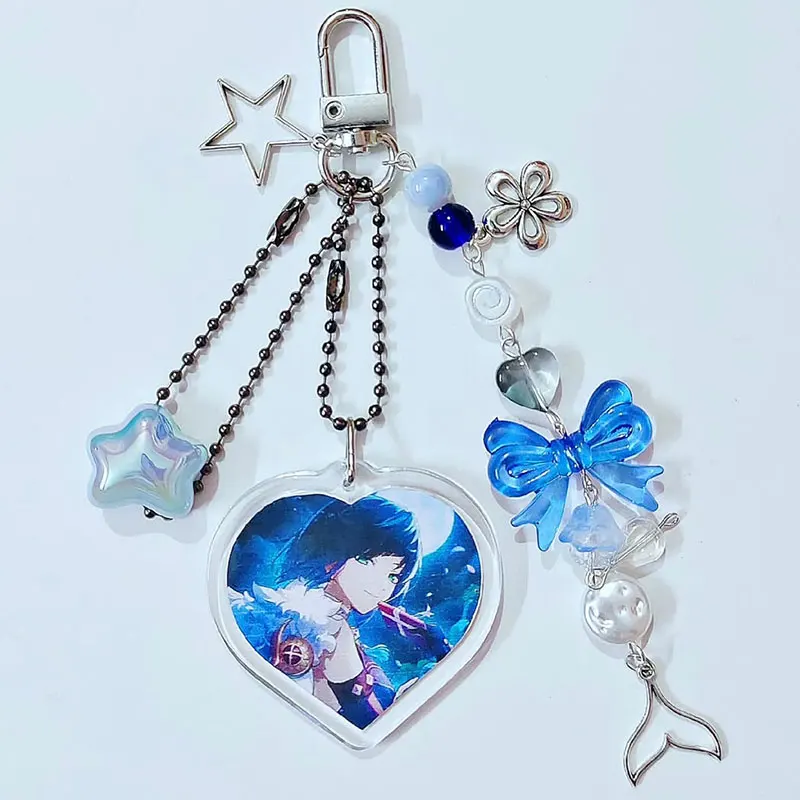 Handmade Diluc and Yelan inspired keychain genshin impact