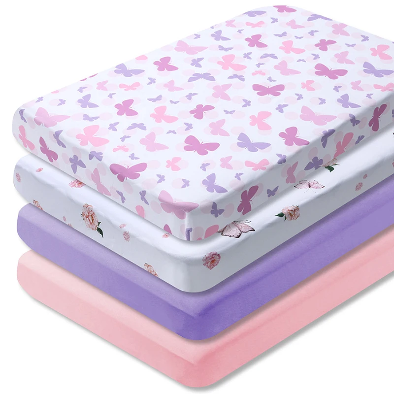 1PC Mini Crib Sheets Print Portable Fitted Playard Sheet Baby Toddler Playard Mattress Cover