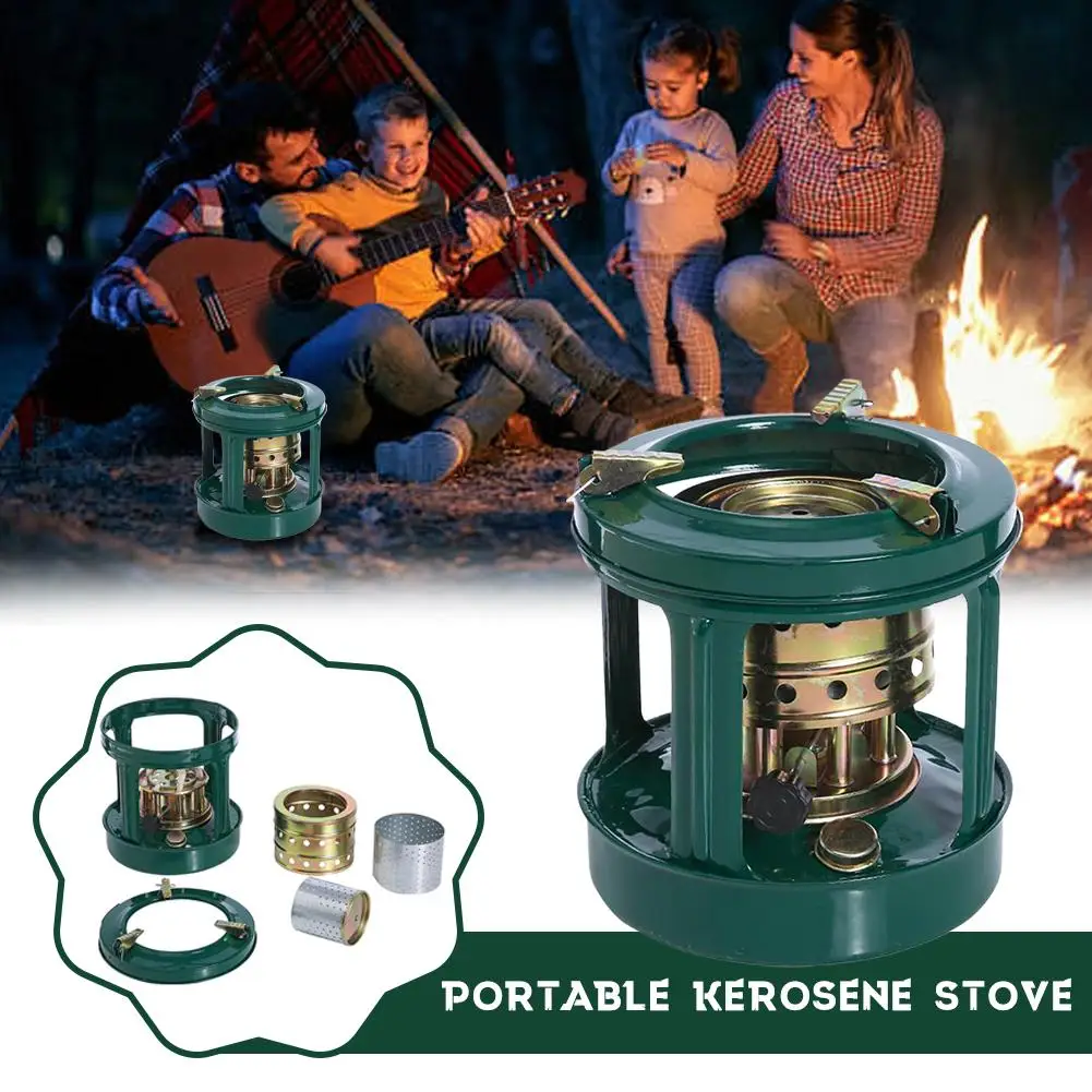 Portable 8 Wicks Kerosene Stove Outdoor Windproof Burner Mini Camping Cooker Oil Heater Stove For Outdoor Camping Picnic Cooking